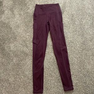 purple/black pocket aerie leggings